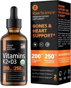 Liquid Vitamin D3 K2 10000 iu 200 mcg Vitamin D with MK7 Vitamin K2 Drops Bone Density Heart Support Liquid Vitamins for Women Men High Absorptio