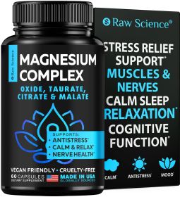 Magnesium Citrate Capsules Multi Magnesium Supplement for Women Men Complete Magnesium Complex High Absorption Magnesium Taurate for Relaxation M