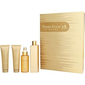 PERRY ELLIS 18 SENSUAL by Perry Ellis EAU DE PARFUM SPRAY 3.4 OZ & BODY MIST 4 OZ & BATH AND SHOWER GEL 3 OZ & BODY LOTION 3 OZ