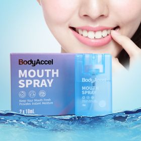 BodyAccel Mouth Spray Oral Care Mist for Fresh Breath Non-Aerosol Sucrose-Free Bad Breath Refresher Spray  Portable, Spearmint Flavor