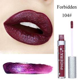 Moisturizing Candy Color Lip Gloss Waterproof Glitter Liquid Lipstick Long Lasting Makeup Lipstick (Option: 104 Forbidden)