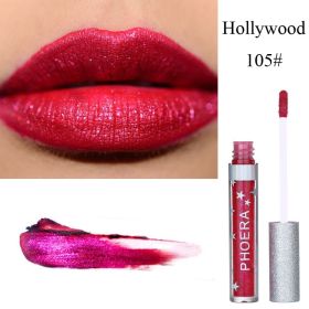 Moisturizing Candy Color Lip Gloss Waterproof Glitter Liquid Lipstick Long Lasting Makeup Lipstick (Option: 105 Hoolywood)