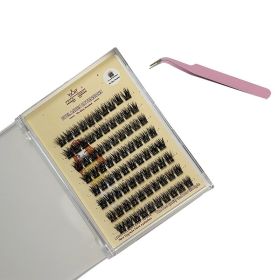 3D Self-adhesive False Eyelashes 8 Rows -Small Tweezer Tool (Color: Black)