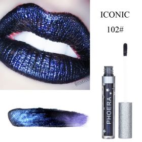 Moisturizing Candy Color Lip Gloss Waterproof Glitter Liquid Lipstick Long Lasting Makeup Lipstick (Option: 102 ICONIC)