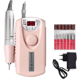 Portable Electric Professional File Kit 2200mAh Electric Armor Remover Nails Beauty Tools (plug: US, Color: Pink)