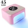 Nail Art UV Lamp 45 Beads White Pink With 4 Hour Button Display Auto Sensor LED Nail Lamp For Curing All Gel Nail Polish Professional Drying Lamp