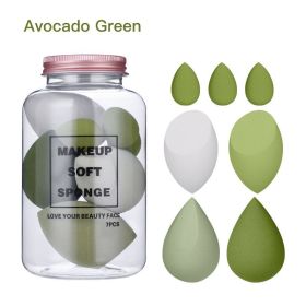 7Pcs Makeup Sponge Set Face Beauty Cosmetic Powder Puff for Foundation Cream Concealer Make Up Blender Tools Sponge косметика (Color: Avocado Green)